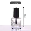 Frasco de vidro redondo transparente para esmalte 3ml Recipiente quadrado para esmalte 10ml Frasco vazio para dividir cola de unha 15ml