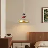 Lámpara colgante de cristal minimalista italiana para mesita de noche de dormitorio, lámpara colgante decorativa de estilo Bauhaus de lujo vintage para entrada y barra de bar
