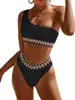 Bikini Sexy de Corte Dividido 2025 Tie-Dye Color Puro para la Costa Nuevo Bikini de Baño Europeo y Americano Estación Independiente Amazon