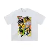 Top de Rua Solto Gola Redonda Algodão Puro Manga Curta Anime Anime Estampa de Quadrinhos Japoneses Camiseta Masculina e Feminina Transfronteiriça Roupa Masculina