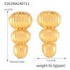 Chic europeo y americano Aretes de Rayas de Cacahuate Diseño Exagerado Acero Titanio Chapado Color Oro de 18K Aretes de Mendigo Tendencia Celebridad de Internet