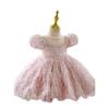 Vestido infantil, vestido de princesa, vestido rosa para niñas, vestido de alta gama para niñas de flores, vestido para bodas, cumpleaños de niñas, vestido para presentaciones de piano.