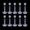 Uña de labio acrílica desmontable Varilla suave UV Uña de nariz invisible Uña de hueso de oreja Luna Estrella Corazón de melocotón Variedad de perforación de agujero