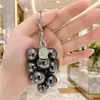 Nuevo Llavero Personalizado de Racimo de Uvas Electroplateado con un Toque de Alta Gama, Colgante Lanyard para Funda de Teléfono de Cuentas de Fruta de Cristal Metálico