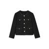 Shengdu26 Otoño Nuevo Estilo Francés de Gama Alta Abrigo Corto de Lana Tweed con Hilos Brillantes
