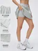 Falda Corta Deportiva de Doble Pieza Falsa de Corte A con Forro para Mujer, Secado Rápido y Transpirable para Fitness al Aire Libre, Yoga, Tenis D26023