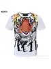 Estilo Europeo y Americano Nueva Camiseta Casual para Hombre con Impresión 3D de Alta Calidad de Cabeza de Fantasma con Llamas