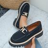 Zapatos de mujer de talla grande nuevos para cruzar la frontera, estilo británico, zapatos pequeños de cuero para mujer, moda de primavera y otoño, versátiles, retro, casuales, tacón grueso, suela gruesa, individual