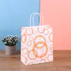 Stock Listo Bolsas de Papel de Regalo Publicitarias de Colores Bolsas de Papel Kraft de Puntos de Caramelo Patrón Diagonal Mayorista Bolsas de Compras Versátiles