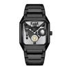 Reloj Mecánico Transparente Hueco de Doble Cara No Automático Reloj de Pulsera para Hombre Reloj de Moda Reloj de Cuarzo Luminoso Impermeable para Hombre Agitar