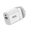 Carregador de Pé Dobrável 45W Pd Adaptador de Nitreto de Gálio 30W Pd Carregador 20W de Pé Substituível Padrão Europeu, Britânico e Australiano