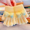 Guantes de Rebaja para Niñas, Nuevo Estilo Otoño e Invierno, Guantes Cálidos y a Prueba de Frío Kuromi de Cinco Dedos para Niños Pequeños y Niños