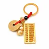 Chaveiro popular de ábaco de liga para atrair riqueza, cabaça aberta com moedas dos Cinco Imperadores, acessório para chave de carro para segurança, atacado