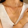 Europeu e Americano Moda Oco Amor Colar Pulseira Mulheres Ins Japonês e Coreano Design Simples All-match Pingente Clavícula Cadeia terno