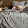 Colcha Refrigerante Clase A, Colcha Fresca de Verano, Juego de Cuatro Piezas, Algodón Puro Jacquard Hilo de Tres Capas, Colcha Delgada de Algodón Puro y Fibra de Soja para Dormir Desnudo en Verano