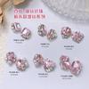 Explosiones de rojo neto arte de uñas rosa joyería acabado pila taladro amor gordo cuadrado ángulo recto chica cristal uña diamante