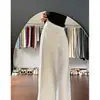 Jeans blancos de pierna ancha para mujer 2025 Verano Nuevo Cintura alta Adelgazantes Sueltos Drapeados Petite Pierna recta Pantalones hasta el piso