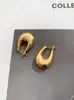 Design de nicho gotas ovais em forma de U de metal liso com o mesmo estilo de brincos femininos sólidos boa textura brincos versáteis
