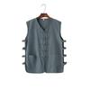 Traje Chaleco Vestido Tang de Algodón y Lino Estilo Chino para Hombre Chaleco Holgado con Hebilla de Verano Sudadera