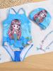 Traje de baño de niña con estampado de sirena y chaleco de bikini