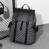 Mochila Xadrez Simples Masculina Casual de Negócios para Computador Mochila de Viagem para Viagens de Negócios Trajeto Diário Mochila Texturizada