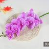 Única simulação 3d impressão 9 cabeça Phalaenopsis mão orquídea flor artificial flor falsa decoração de casamento