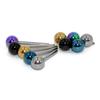 Clavo de lengua de varilla recta europeo y americano, de acero inoxidable, galvanizado, color, doble bola, dientes internos, clavo de pezón, rosca interna, anillo de pezón, piercing punk