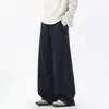 Pantalones Deportivos de Color Sólido Vintage, Caída Suelta, Dobladillo Curvo para Hombre, Estilo Nuevo de Moda, Pantalones de Chándal Casual Versátiles de Corte Amplio para Pareja