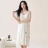 Camisola com Bojo para Mulheres Verão 2025 Nova Algodão Seda Coreana Manga Curta Tamanho Grande Maternidade Pijama Feminino Verão Feminino