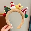 Diadema de Felpa Navideña para Mujer, Linda Diadema Estilo Papá Noel para Tomar Fotos y Ambiente de Performance, Diadema Estilo Dibujos Animados