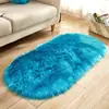 Alfombra Creativa para el Hogar Transfronteriza de Lana Sintética, Tapete de Piso para Sala de Estar, Sofá, Calentador de Pies, Tapete Antideslizante para Dormitorio, Estilo Americano