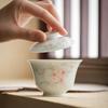 Mi Yan cuenco pequeño pintado a mano para pastel, fresco para el hogar, tetera, taza de té, porcelana blanca hecha a mano, no caliente, juego de té Kung Fu