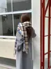 Bufanda Cuadros Clásica Versátil Estilo Británico Chal de Cachemira Sintética Unisex Estilo Pareja Bufanda Caliente de Invierno para el Cuello