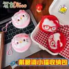 Bolsa Mini para Auriculares de Gato de Dibujos Animados Bolsa de Almacenamiento Llavero Colgante de Muñeca Rosa Monedero Colgante al por Mayor