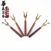 Pinza para Olla de Hierro Tenedor para Olla de Hierro Ébano Chino Palo de Rosa Mango Accesorios para Ceremonia del Té Tenedor para Olla Pinza para Tapa de Olla Chapada en Cobre