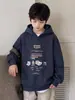 Sudadera con capucha para niño Ropa de invierno para niños grandes Ropa de invierno Una pieza de forro polar engrosado con terciopelo adicional Otoño/Invierno 2026 Nueva de moda