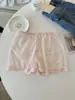 Neve de Pêssego ~ Shorts de Segurança de Renda Sexy para Mulheres, Roupa Íntima Pura Tentação de Cintura Média, Cuecas Boxer de Tentação de Verão para Mulheres