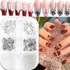 Nueva joyería de uñas transfronteriza con lazo de candado de amor de plata tridimensional, accesorios de decoración de uñas de perla
