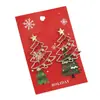 Brincos de Árvore de Natal Coloridos Transfronteiriços Brincos de Estrela de Diamante Brincos de Liga com Strass de Nicho Feminino Joias Atacado