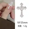 Accesorios para Uñas Cruz de Aleación Transfronteriza con Pedrería Tridimensional, Decoraciones para Uñas de Corazón Hueco de Lujo Ligero, Venta al por Mayor