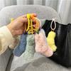 Pingente Giratório Menina Fofa Cor de Doce Pelúcia Chaveiro de Carro Acessórios para Pendurar na Bolsa Acessórios para Capa de Celular Presente