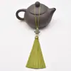 Chapéu com franjas de borla, coroa de metal, pingente de nó chinês, acessórios de joalheria, marcador de livro, acessório de cabeça, pingente para celular, borla pequena
