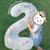 Adesivo digital branco de 32 polegadas filme de alumínio Balão Decoração de festa de aniversário balão crianças adereços de fotografia ao ar livre