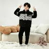 Pijama Infantil do Batman Inverno Espessado Acolchoado de Três Camadas com Zíper para Meninos Crianças do Ensino Fundamental Pijama Desenho Animado Pode Ser Usado Fora (Siga)