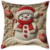 Capa de Almofada Papai Noel Boneco de Neve Presente Rena Estampa Unilateral Adequada para Sala de Estar Sofá Quarto de Natal Inverno