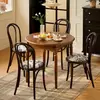 Mesa Redonda Retráctil Estilo Francés de Mediados de Siglo Toda de Madera Maciza Mesa de Comedor Oval Plegable Mesa Retro para Apartamento Pequeño Mesa de Comedor