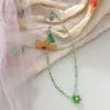 Collar de Cristal de Color Vintage Coreano Estilo Coreano Estilo INS Collar de Cristal Dulce Collar de Flor Dulce Lindo