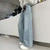 Calça Jeans Feminina 2026 Novo Estilo Fashion Girl Estilo Coreano Crianças Médias e Grandes Casual Primavera e Outono Laço de Cabelo Calça Wide Leg Tendência
