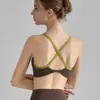 Uau CustomizaçãoTira Fina Blocos de Cor Sutiã Esportivo com Sensação de Pele de Fora, Regata Fitness Costas Cruzadas, Sutiã de Yoga com Decote U para Mulheres