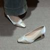 Elegantes Zapatos de Novia para Boda para Mujer 2026 Nuevo Estilo Zapatos de Dama de Honor Tacón Gatito Francés Suela Suave de Seda Tacones Altos Cómodos